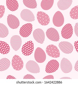 Easter Eggs with seamless ornament pattern, Vector