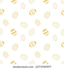 Easter Eggs with seamless ornament pattern, Vector.