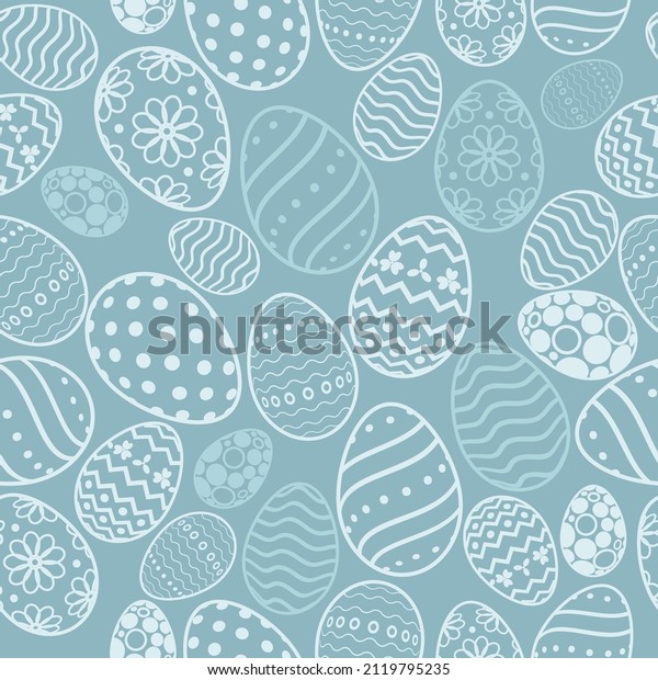 Easter Eggs\
with seamless ornament pattern,\
Vector