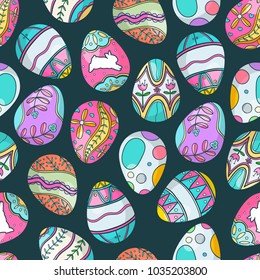 easter eggs seamless pattern