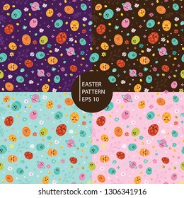 easter eggs seamless pattern