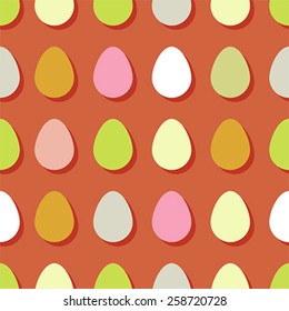 Easter eggs seamless pattern background flat style. Vector illustration, easy editable.