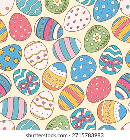 Easter Eggs Seamless Pattern Background
