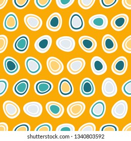 Easter eggs seamless pattern. Colored background. Vector illustration