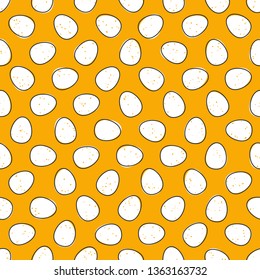 Easter eggs seamless pattern. Colored background. Vector illustration