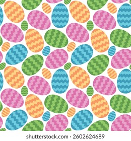 Easter Eggs seamless pattern, colorful background, vector illustration