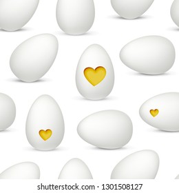 Easter eggs seamless pattern, festive vector realistic design