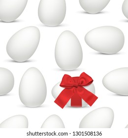 Easter eggs seamless pattern, festive vector realistic design