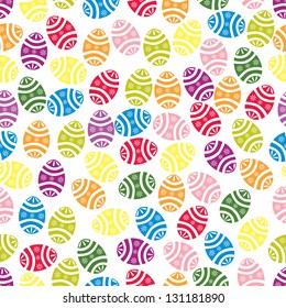Easter eggs seamless pattern. Fully, easily editable vector illustration that can be used at any size. Included files: EPS10, JPG. No gradients, no transparencies.