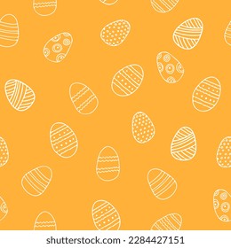 huevos de pascua sin fisuras patrón dibujado a mano en estilo doodle.