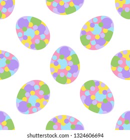 Easter eggs Seamless Pattern, Happy Easter Party Decoration, Easter Repeatable Digital Background, Vector Illustration