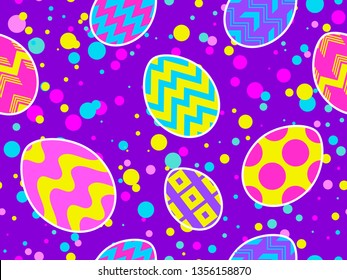 Easter eggs seamless pattern. Happy Easter background. Vector illustration