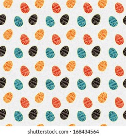 Easter eggs seamless pattern. Holiday background texture - vector
