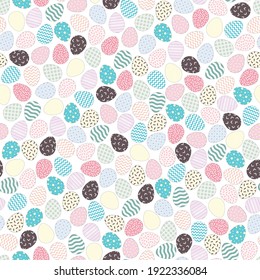 Easter eggs seamless pattern. Holiday repeatable background -  delicate design. Vector illustration