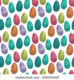 Easter eggs seamless pattern. Easter eggs for Easter holidays design concept