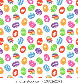 Easter eggs seamless pattern. Easter holidays design concept.