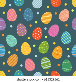 Easter eggs seamless pattern. Easter eggs for Easter holidays design concept