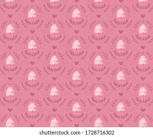 Easter eggs of seamless pattern on pink background
