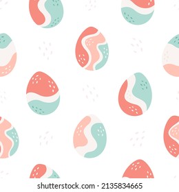Easter eggs seamless pattern. Painted eggs. Happy Easter. Vector illustration