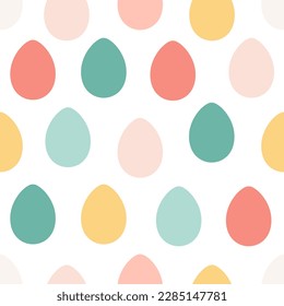 Easter eggs seamless pattern. Painted colorful eggs. Happy Easter. Vector illustration in flat style