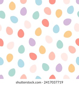 Easter eggs seamless pattern. Painted colorful eggs. Happy Easter. Vector illustration in flat style