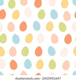 Easter eggs seamless pattern. Painted colorful eggs. Happy Easter. Vector illustration in flat style