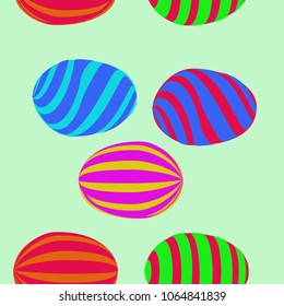 Easter eggs  seamless pattern, stripes, doodles.