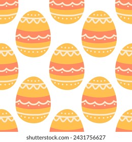 Easter eggs seamless pattern, Easter symbol, decorative vector elements. Easter colored eggs simple pattern.