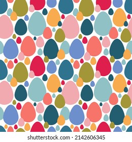 Motif harmonieux d'oeufs de Pâques aux couleurs tendance. Design simple pour la décoration, scrapbooking. Isolé sur blanc.