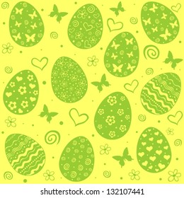 Easter eggs seamless pattern. Vector Illustration