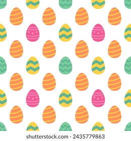 Easter Eggs Seamless Pattern vector illustration