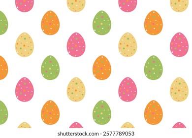Easter eggs seamless pattern. Vector illustration of Easter colored eggs.
