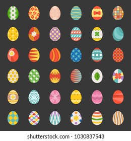 easter eggs set 3, flat design