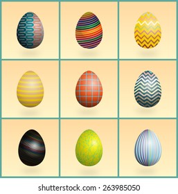 easter eggs set card