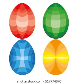 Easter eggs set, collection isolated on white background.