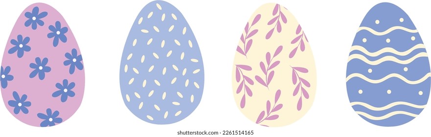 Easter eggs set. Creative texture. Spring holiday banner
