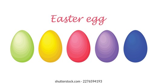 Easter eggs. A set of Easter eggs of different colors. Collection of Easter eggs. Vector illustration