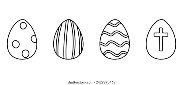 Easter eggs set in doodle style