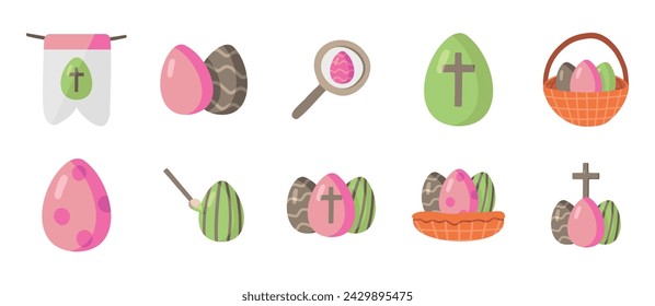 Easter eggs set in doodle style
