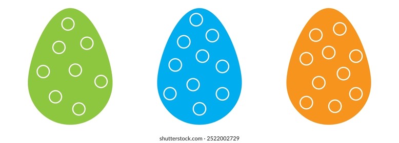 easter eggs set doodles style, set of easter eggs icon abstract hand drawn vector isolated on a white background