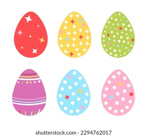 easter eggs set flat vector