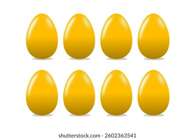 Easter eggs set gold color. Vector illustrations eps