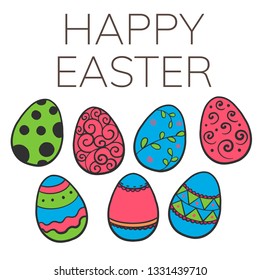 Easter eggs. Set of easter eggs. Happy Easter