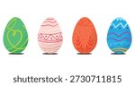 Easter eggs set, holiday decoration, religious symbol