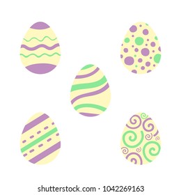 Easter eggs set. Illustration for Easter. Tradition religion holiday.