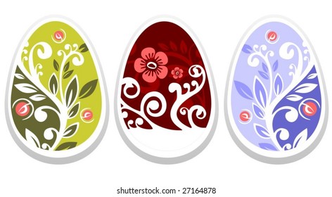 Easter eggs set isolated on a white background.