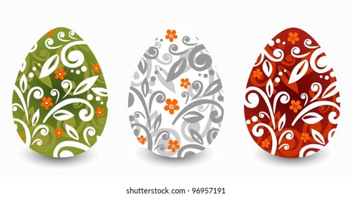 Easter eggs set isolated on a white background.