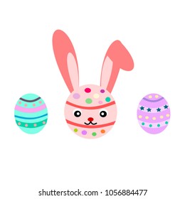 Easter eggs set on white background