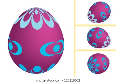 Easter eggs set on white background