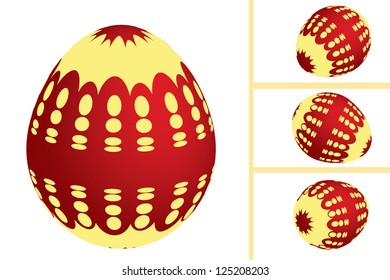 Easter eggs set on white background
